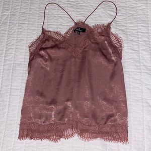 Lulus Lace Silk Mauve Tank Top